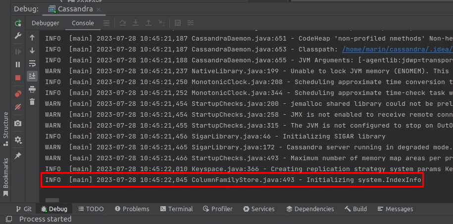 Debugging Apache Cassandra in IntelliJ IDEA