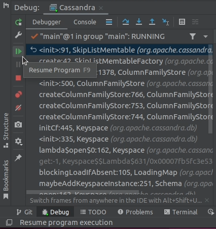 Debugging Apache Cassandra in IntelliJ IDEA