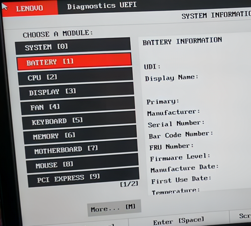 Checking ThinkPad Battery Cycle Count with Lenovo UEFI Firmware