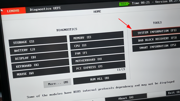 Checking ThinkPad Battery Cycle Count with Lenovo UEFI Firmware